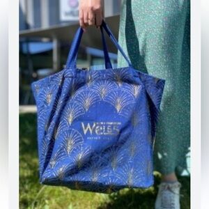 Albert Weiss Royal Blue and Gold Tote Bag